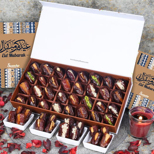 Eid Stuffed Dates By Sweecho 32 Pcs Blue