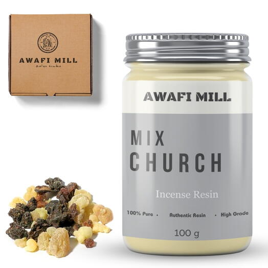 AWAFI MILL Mix Church Incense | Frankincense and Myrrh - Bottle of 100 Gram