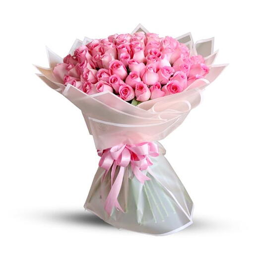 Elegant Pink Roses Bouquet - Fresh Flower Delivery