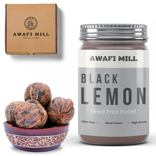 AWAFI MILL Dried Black Lemon Peeled | Citrus limon - Bottle of 100 Gram