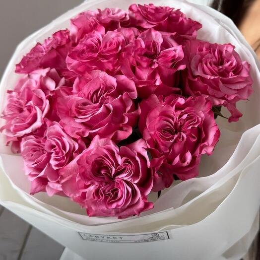 Bouquet of peony-shaped roses "Country blue"