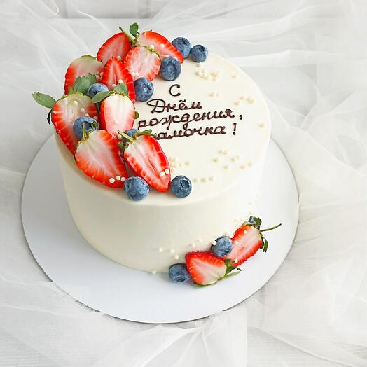 Berry-decorated cake
