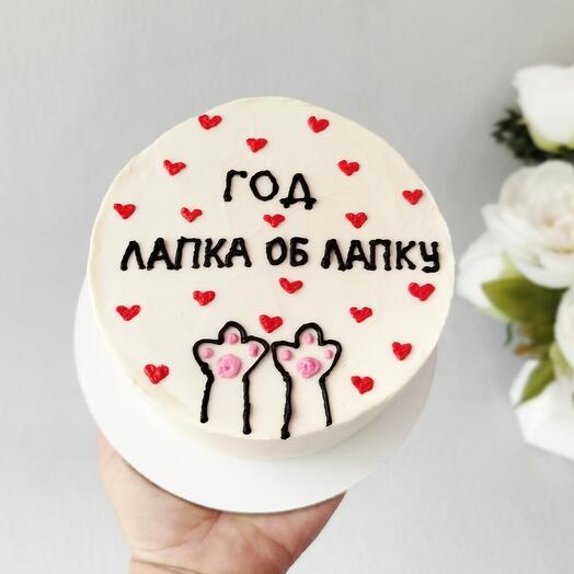 Бенто торт на годовщину, бенто - год лапка об лапку