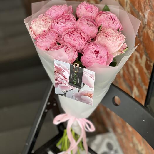 Букет «Розовые пионы» - пионы 11 штук