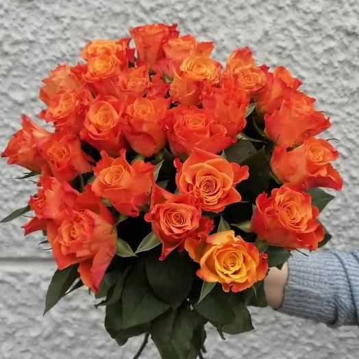 Ramo de 25 rosas naranjas