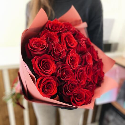 Monobloque de 25 rosas rojas Ecuador 90cm