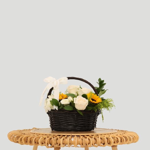 Sunlit Elegance Floral basket