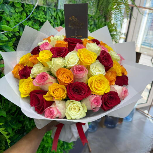 50 Mixed Color Roses Bouquet