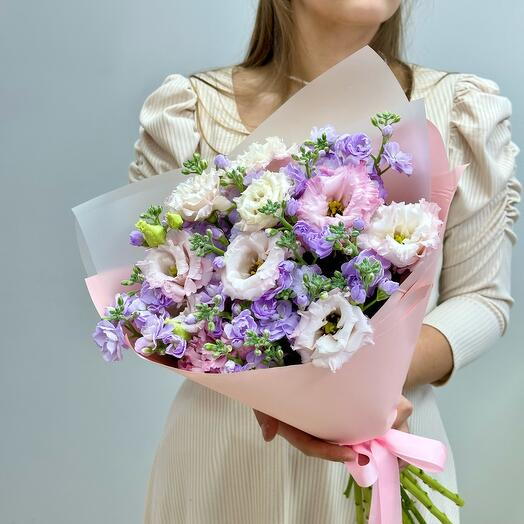 Matthiola and Pink Eustoma Bouquet