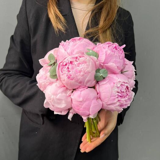 Букет невесты - нежно розовые пионы Сара Бернар 15 шт (0006) peony 💖