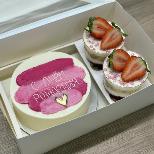 Набор бенто+трайфлы «с днём рождения»