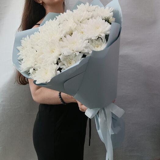 5 белых хризантем 💖