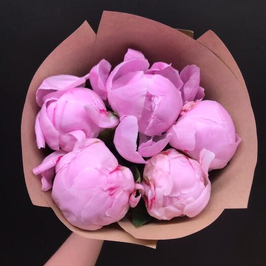 Букет из 5 пионов Сара Бернар 🩷🌸