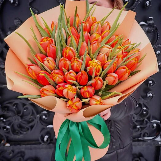 50 orange tulips