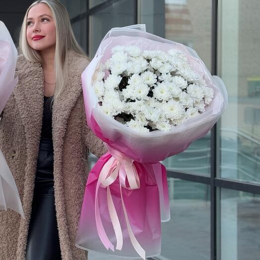 Xxl букет белых хризантем🌸🌸🌸