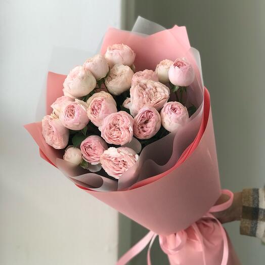 5 кустовых пионовидных роз Mansfield park букет 19 Buket flowers