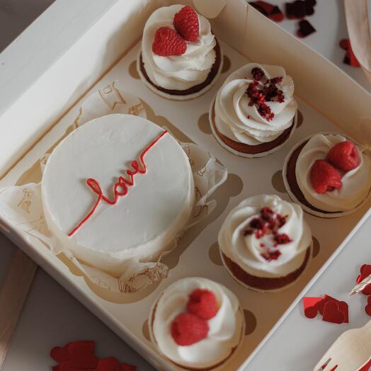 Juego de regalo festivo 🎁 (pastel Bento+cupcakes)