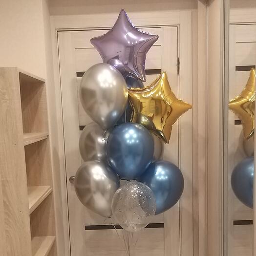 Фонтан из 10 гелиевых шаров