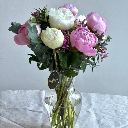 Heaven of White and  Pink peonies