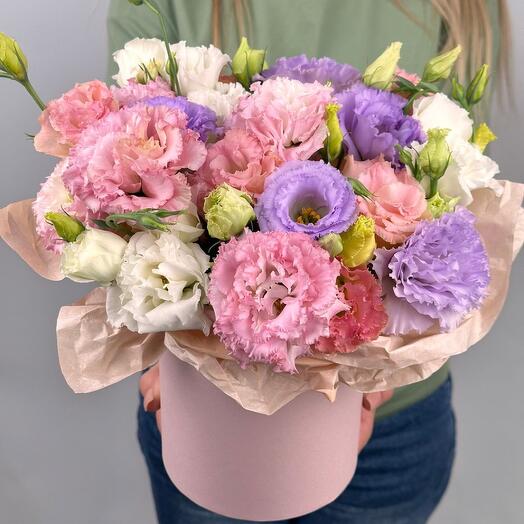 Eustoma in a hatbox