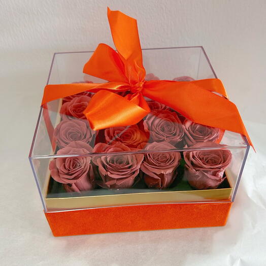 Forever rose in the orange box