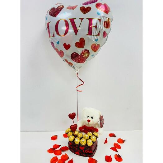 Caja Osito San Valentin Ferrero Globo LOVE