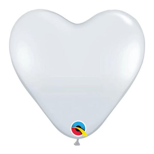 Heart Rubber White Balloon