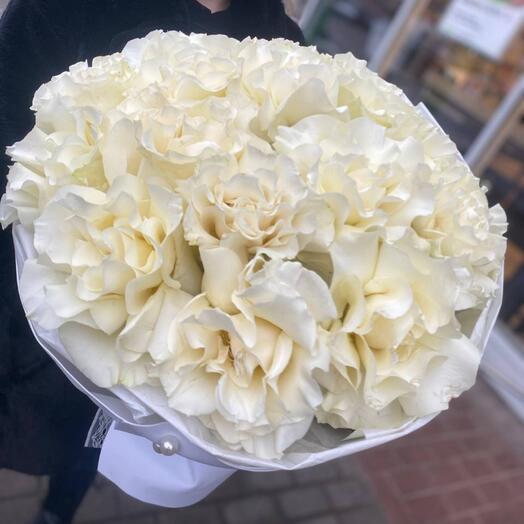 Букет из 15 белых французских роз