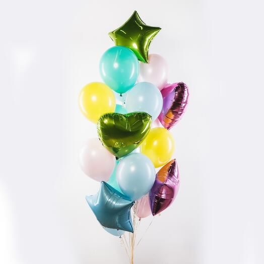Fountain of balloons "Bright day" of 19 pieces
