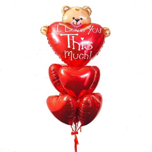 Сет "Мишка Love you", 7 шаров
