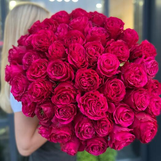 Bouquet of 51 roses "Raspberry Paradise"