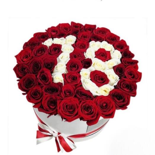 Flowers in a box with number design