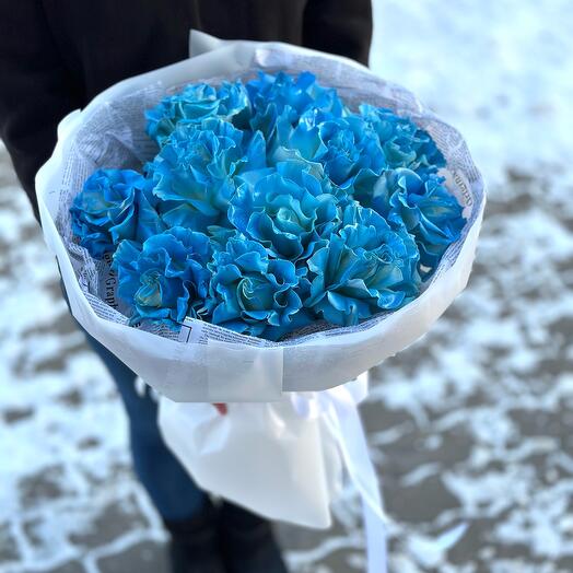 Букет из 11 синих французских роз