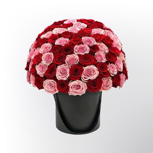 Passion s Embrace: A Luxurious Bouquet of Pink and Red Roses
