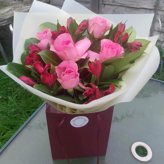 Roses and alstroemeria bouquet