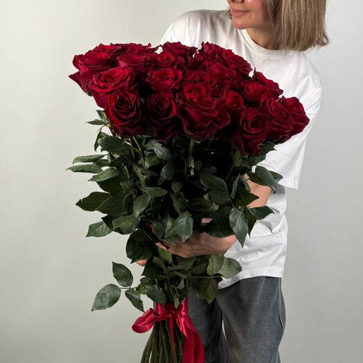25 rosas Premium Ecuador 100 cm