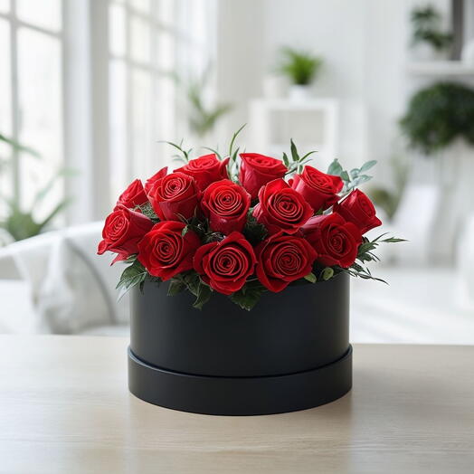 Valentines Day Cute Red Roses Box Arrangement