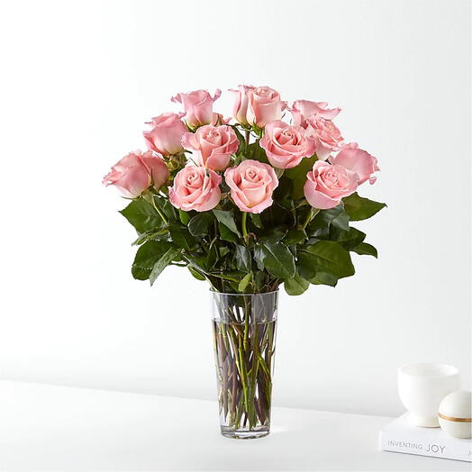 Long Stem Pink Roses Bouquet