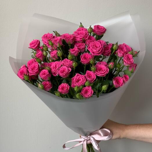 Bush roses in newspaper packaging