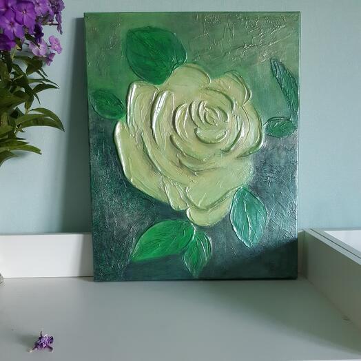 Картина фактурная авторская Лунная роза