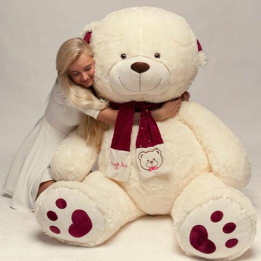 Valentine 190cm milk teddy bear