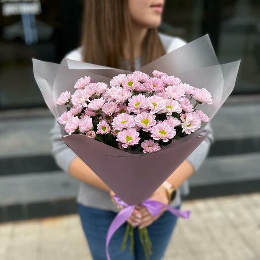 Purple Bouquet of Santini daisy chrysanthemums