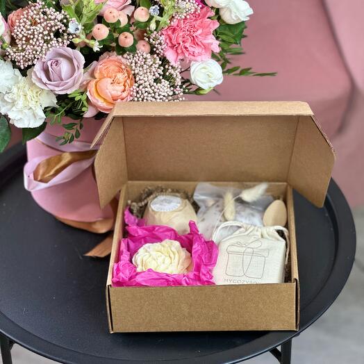 Подарочный СПА набор натуральной косметики ручной работы для ухода за телом ROSE