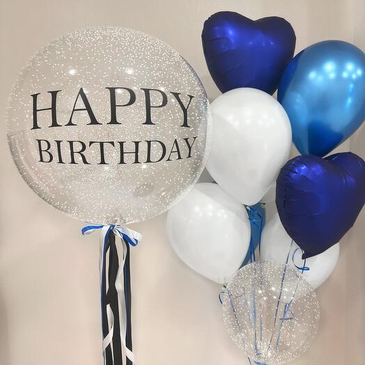 Набор шаров для мужчины Happy birthday
