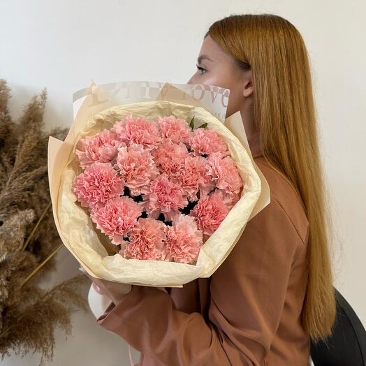 15 розовых диантусов