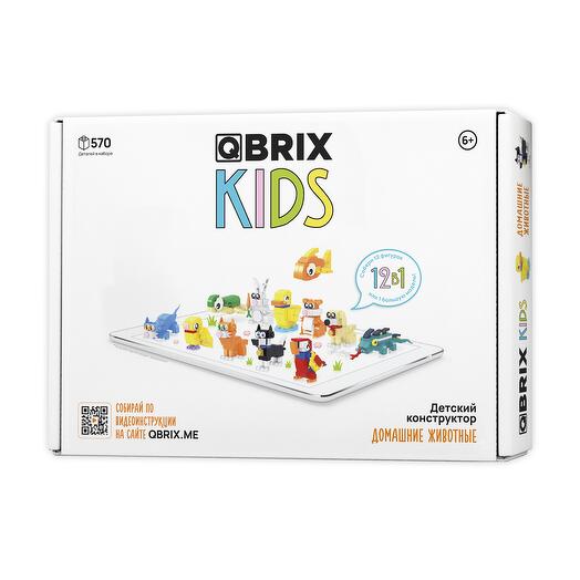 Конструктор для детей QBRIX KIDS Домашние животные (коллекционный набор 12 в 1)