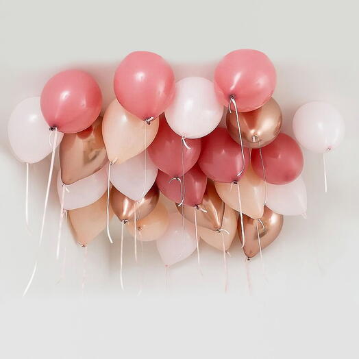 Шары ПОД ПОТОЛОК 24 штуки. Set of helium balloons under ceiling 24 pcs
