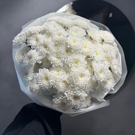 Белая кустовая хризантема 9шт