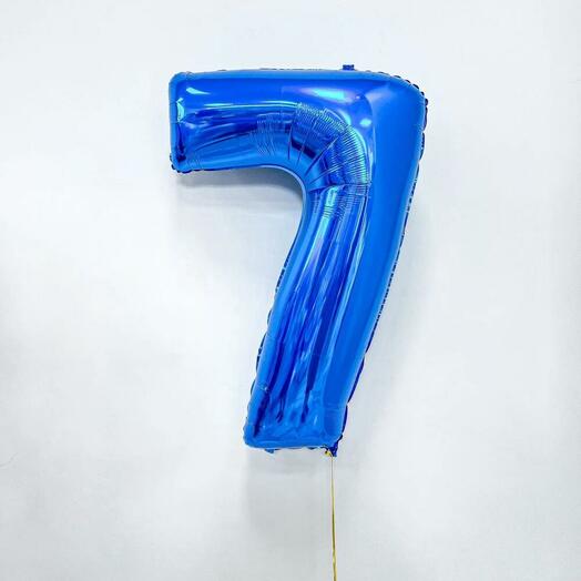 Шар Цифра 7 синяя