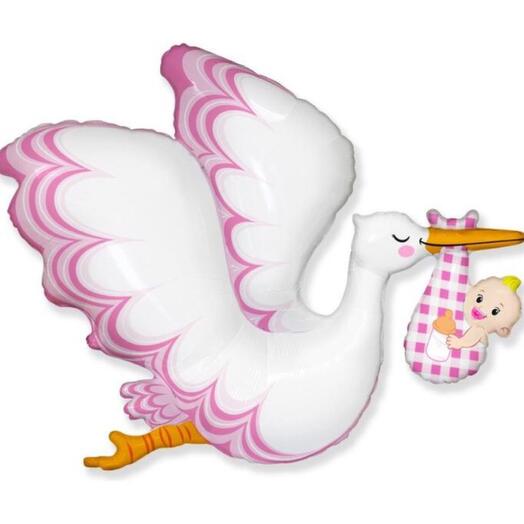 Фольгированный шар с гелием АистДевочка
